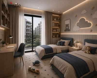 3-bedroom apartment 161 meters 3 bedrooms and 2 bathrooms at a bargain price in the Fifth Settlement, Nourish Compound with a 10% down payment over 10 years