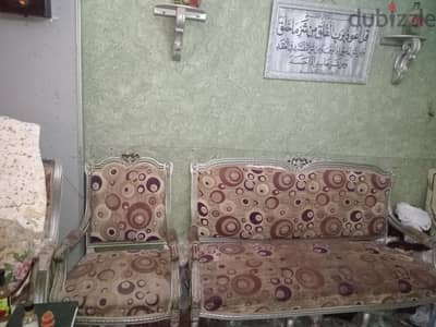 صالون كبير كنبة و ٦ كراسي و٢ فوتيه خشب زان