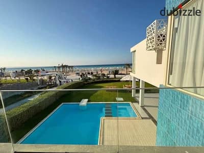 For the first time, a luxury villa directly on the beach on  Natural Lagoon in Ras El Hekma Bay modon North Coast near Marassi Marsa Bogosh and Almaz