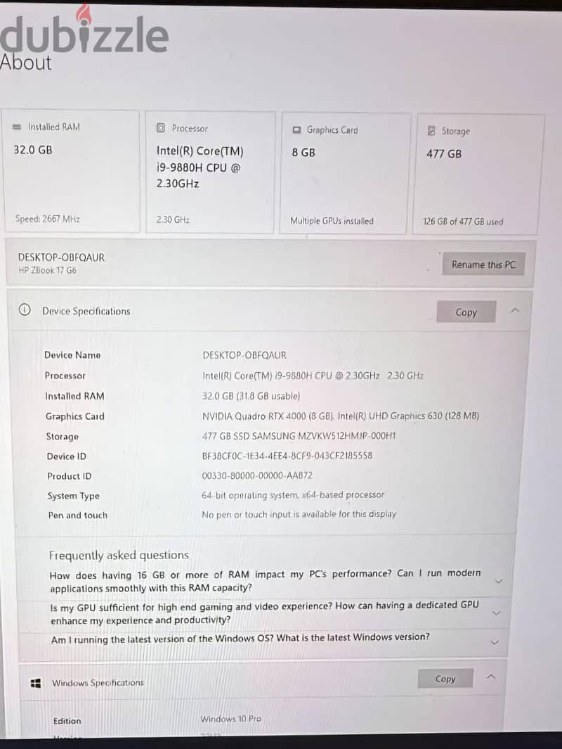 HP ZBook 17 G6 6