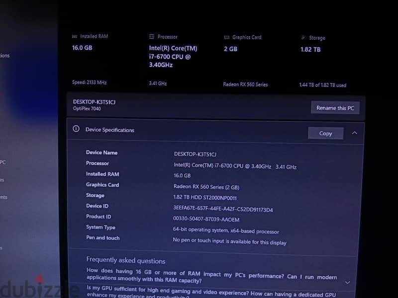 Used Optiplex 7040 - Good for Gaming 5