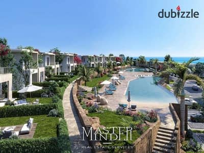 Fully finished Chalet facing north Overlooking lagoon for sale in installments till 2031 in Seashore Ras El Hekma North Coast
