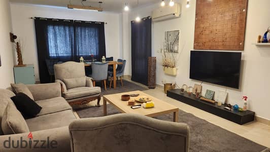Furnished apartment for rent in the newest phase of Madinaty, B12, super deluxe finishing, close to services.