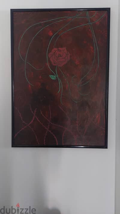 "Resilience Écarlate"-Original acrylic painting(100×70) by Wisdom. A. S