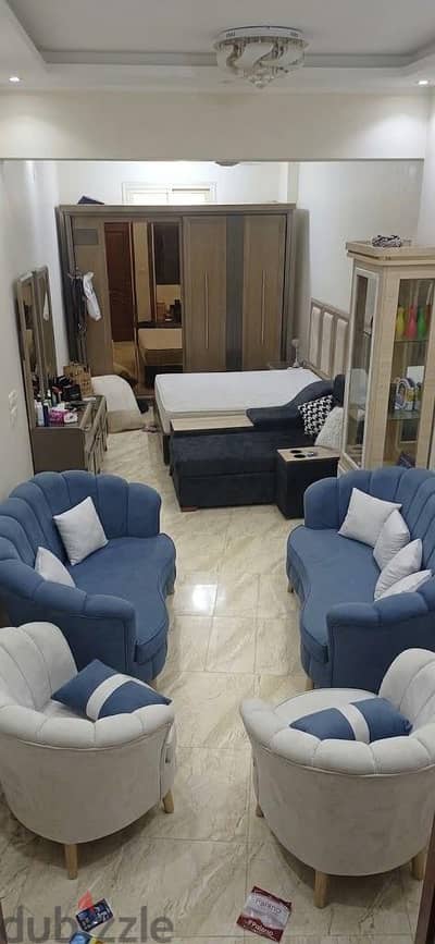 عفش بيت كامل عريس ( غرفة نوم - انتريه - ركنة - نيش ضلفة واحدة )