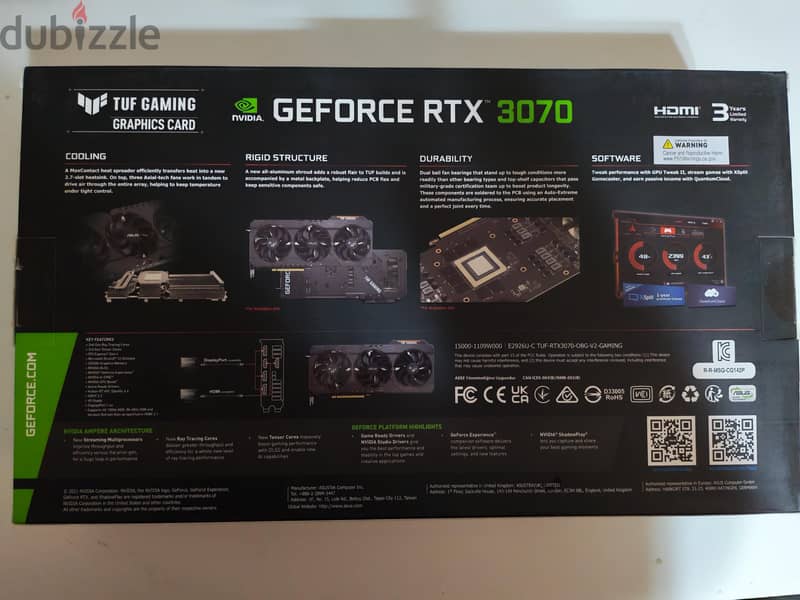 Nvidia RTX 3070 Asus Tuf gaming 8