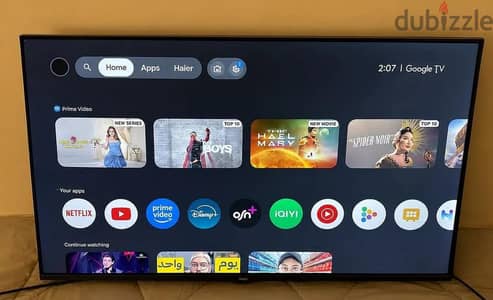 شاشة هاير سمارت 43 بوصة (Haier Smart TV) بحالة الزيرو + ريسيف داخلي