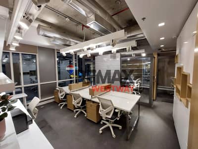Furnished office for rent with air conditioning directly on the main axis, Capital Business Park