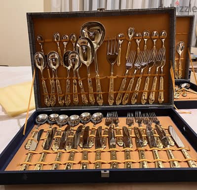Italian gold plated cutlery set