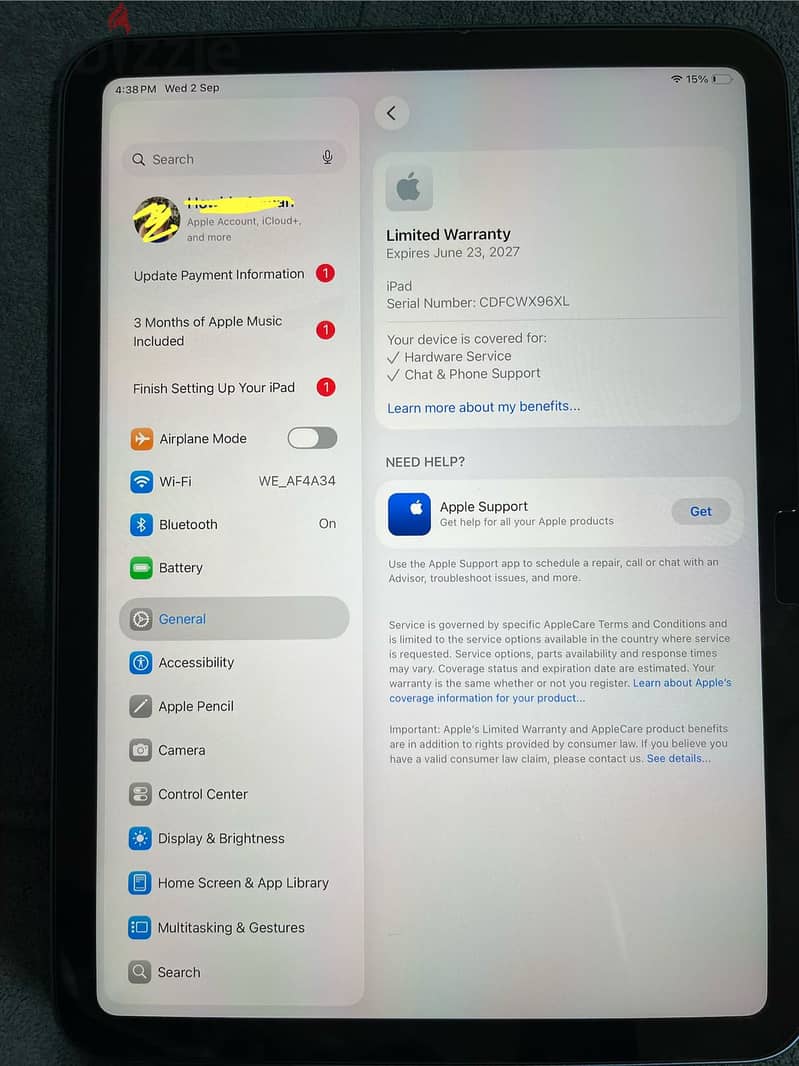 آيباد A16 الجيل الـ11 | 128 جيجا Wi-Fi | iPad 11th Gen 6