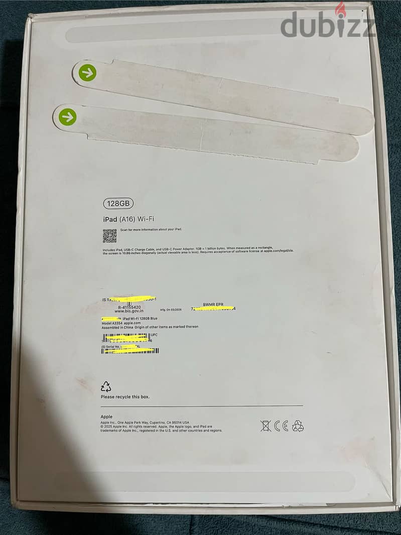 آيباد A16 الجيل الـ11 | 128 جيجا Wi-Fi | iPad 11th Gen 8