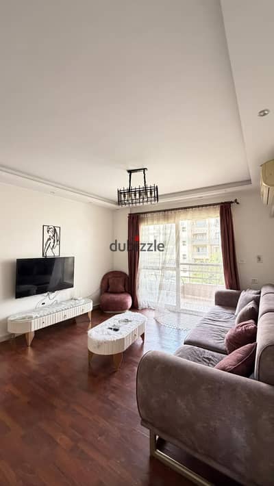 A furnished apartment in Madinaty, hotel-quality finish, super lux, fully air-conditioned, in the heart of the services.