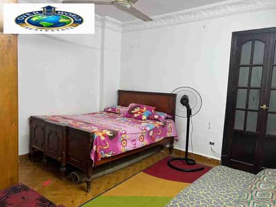 For daily and monthly rent, a furnished apartment in Maadi, Ahmed Zaki Al-Amumy Street