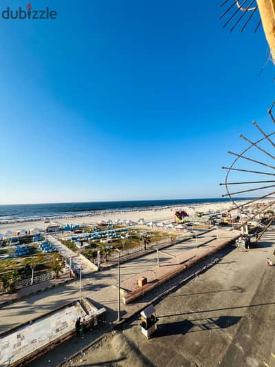 First apartment with direct sea view in Al-Ajmi, overlooking the palm beach at the heart of services and the main street with a very distinctive location.