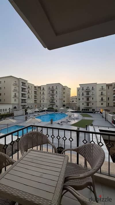 3-bedroom apartment with nanny room furnished for rent in Mivida Compound - Boulevard Phase (Pool view) New Cairo