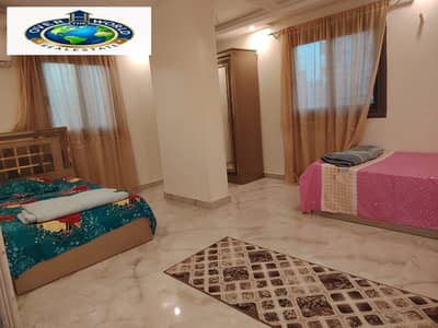 Furnished apartment for rent steps from Corniche Maadi Tura and Al-Shorouk Club Super Lux consists of three bedrooms and reception 2 bathrooms and air-conditioned kitchen 2 air conditioners has five beds and all amenities tenth floor elevator side Nile view for communication contact number