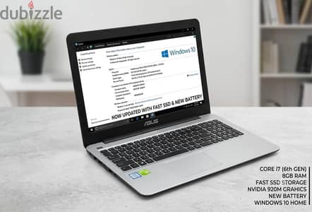 لابتوب Asus i7 جيل سادس كارت شاشة nvidia