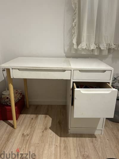 White Desk with Storage Drawers