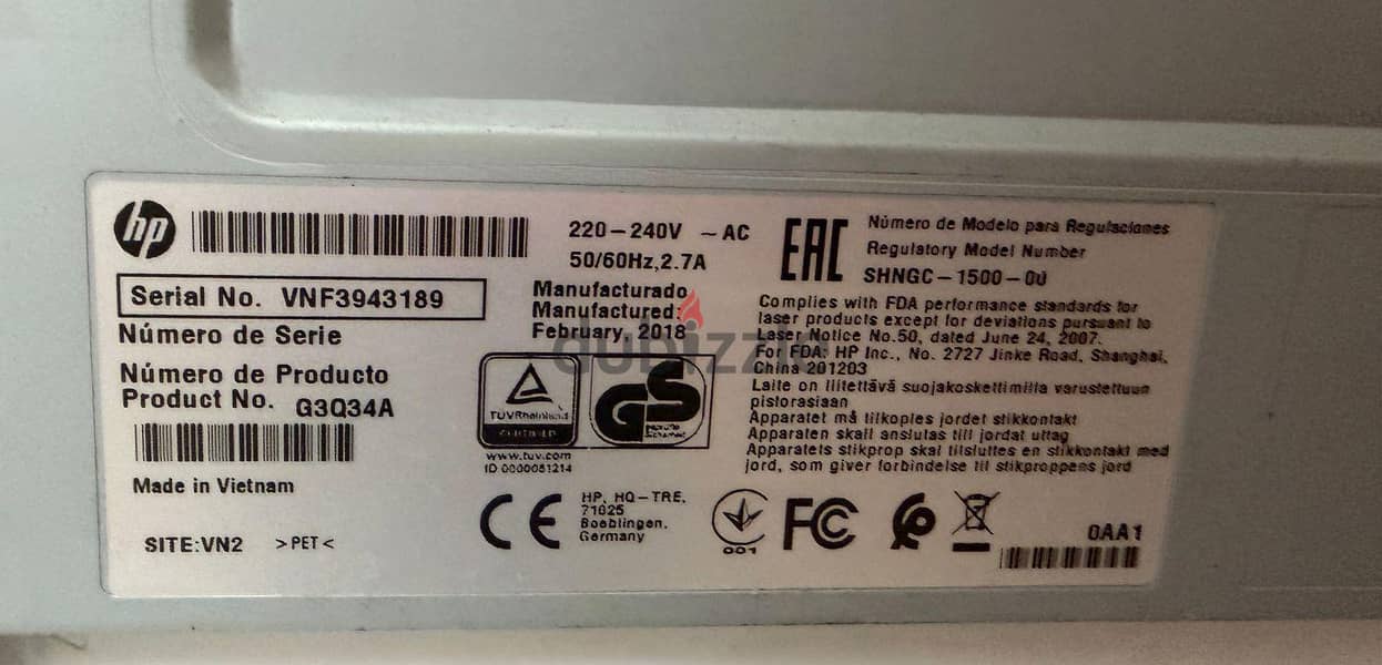 Hp printer LaserJetProM102a used   مستعمل 3