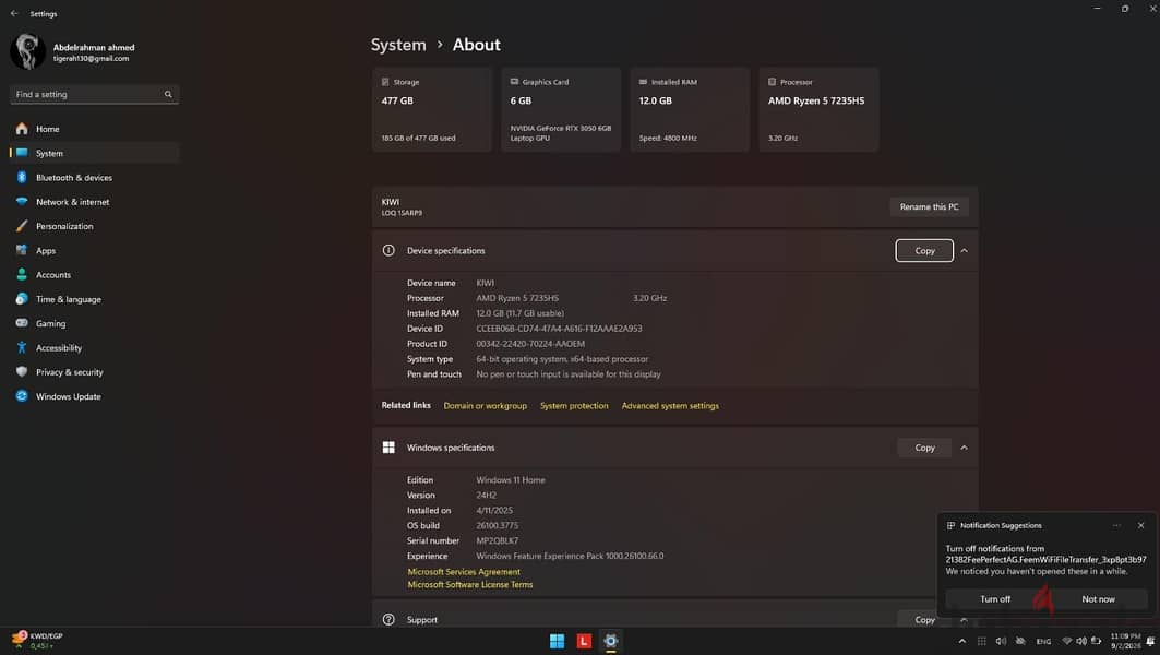 Lenovo LOQ 15ARP9 83JC0001US 6