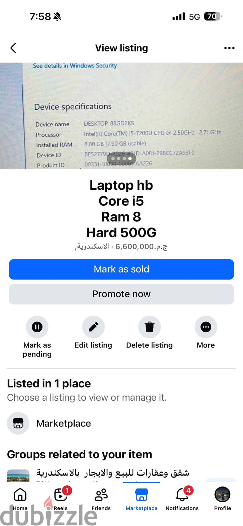 Laptob hp core i5 4
