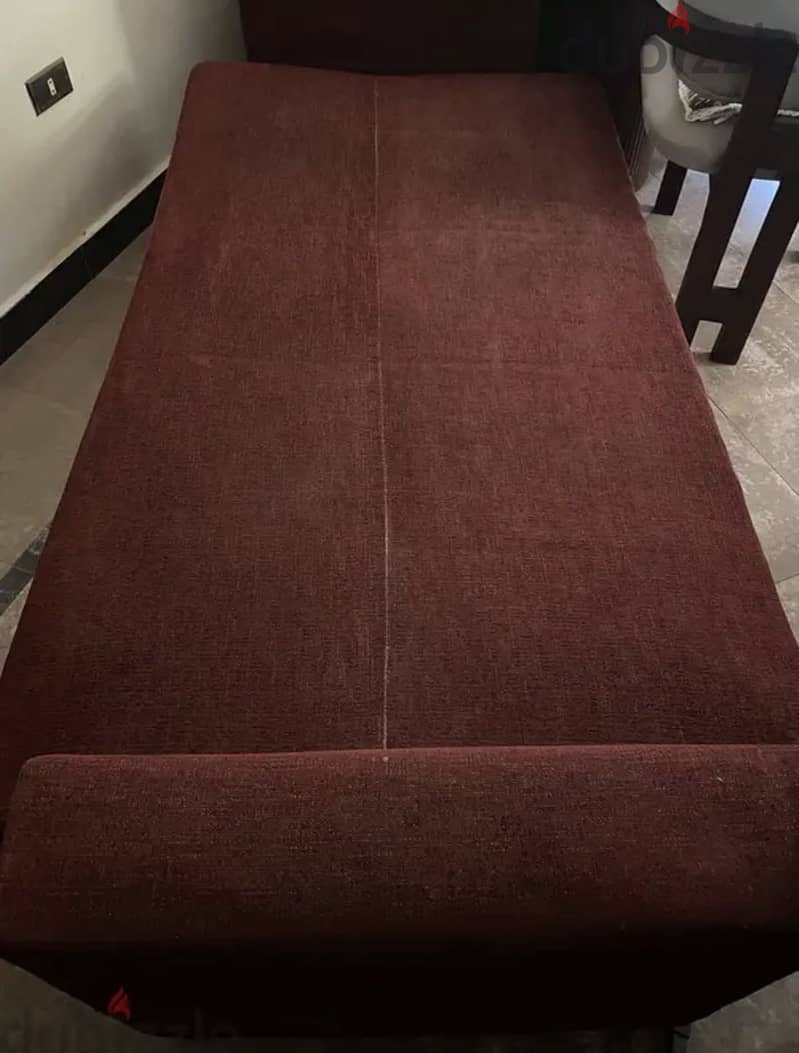 A three seats sofa - burgundy - sofa bed 2