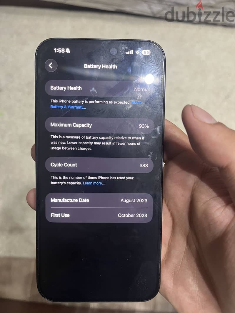 Apple - iPhone 15 Pro Max بطاريه 93% 2