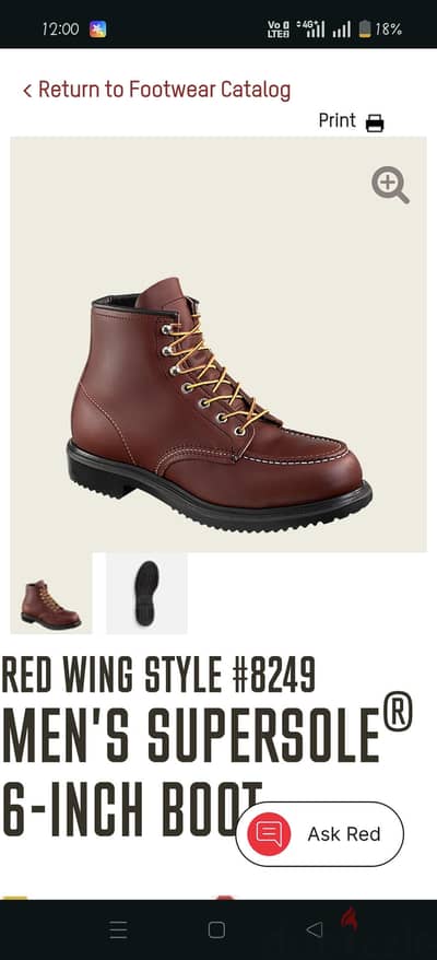 Red Wing 8249 Original  – New in Box – Size 10 EEE