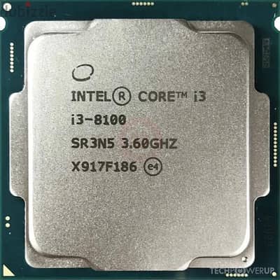 بروسيسور Intel Core i3-8100 جيل ثامن بحالة ممتازة