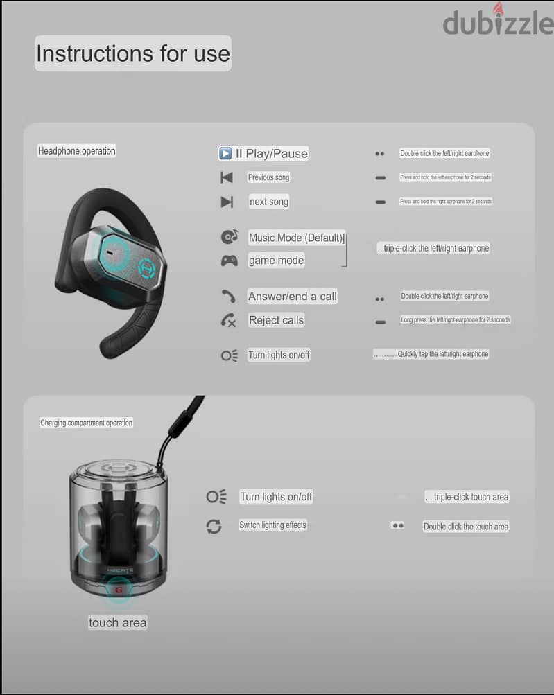 Gaming ear-hook Bluetooth headphones 5