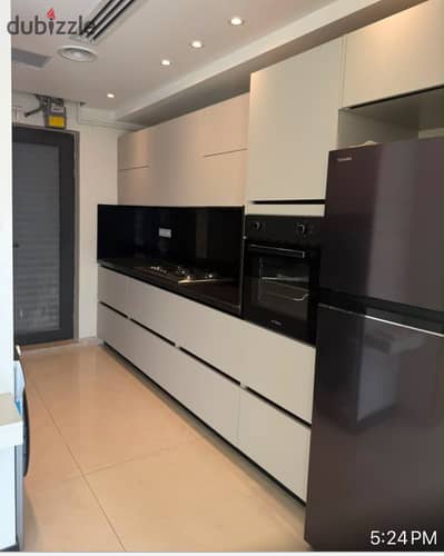 Apartment for rent in lake view residence, kitchen with appliances and ACs, fifth settlement New Cairo
