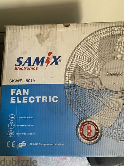 مروحة حائط SAMIX جديدة بالكرتونة SK-WF-1801A – 3 سرعات
