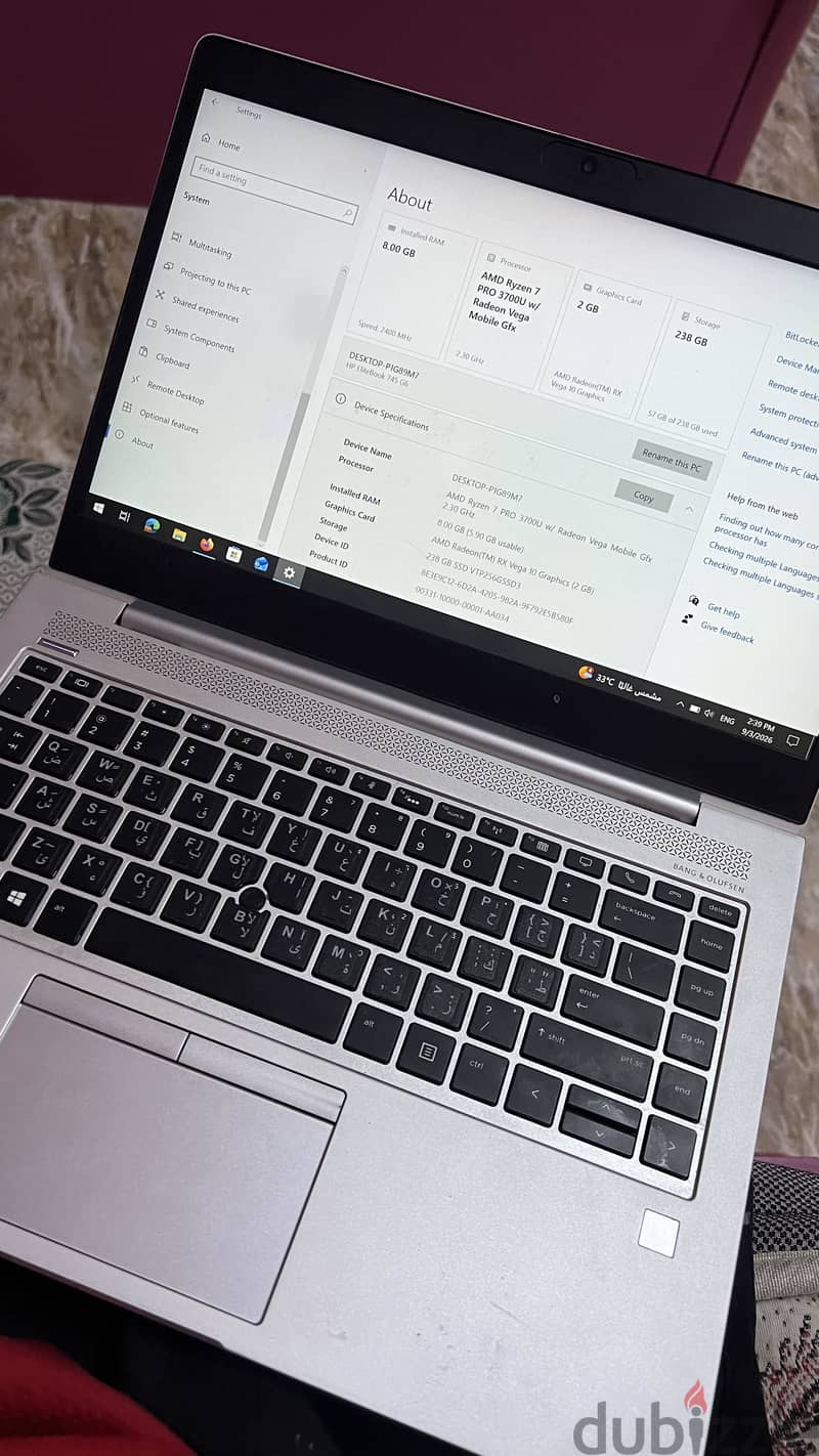 لاب توب hp elite book 2