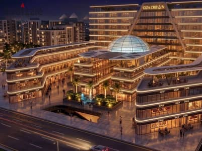 صيدليه للبيع 73م واجهه ع الطريق دايركت مولGiza Crown Tower فيو الاهرامات في قلب حدائق اكتوبر الحي الايطالي اقل مقدم واطول فتره سداد October Gardens