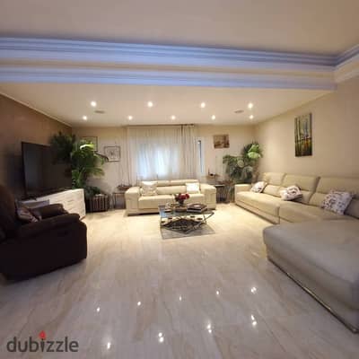 Fully furnished apartment for rent with private garden ready to move in 3 super lux bedrooms in Al Yasmin 1 - First Settlement - New Cairo