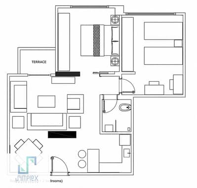Apartment for sale in Baron City Compound - Maadi | 72 meters, seventh floor, room and bathroom, completely open panoramic view of the ring road and not distorted at all