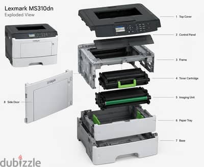 طابعة ليكسمارك MS510dn ليزر 45 ورقة/دقيقة وش وضهر وشبكة استيراد