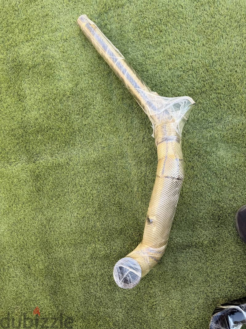 Catless downpipe with heat shield 1