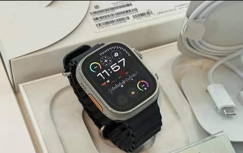 Apple Watch Ultra 2 Titanium – Black Ocean Band, Full Box