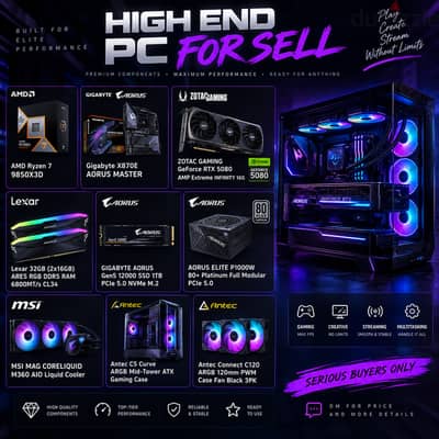 High End PC Ryzen 7 9850X3D + RTX 5080