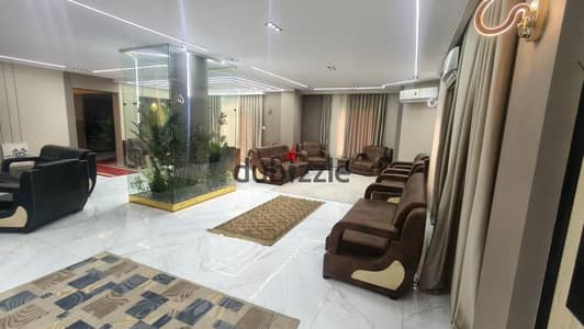 Apartment for sale with ultra VIP finishing, fully air-conditioned with 6 air conditioners in West Sumid, Block 10, elevated ground floor with a private entrance isolated from the villa, final in the license with a private garden of 100m consisting of 3 bedrooms, 4 bathrooms, and a 5-piece reception just half a minute from the banks complex and the second villa from the 26th of July axis for sale with air conditioning.