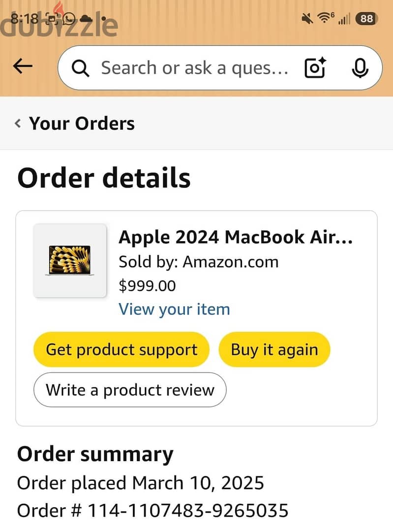 MacBook Air -2024 - 13-inch M3 6