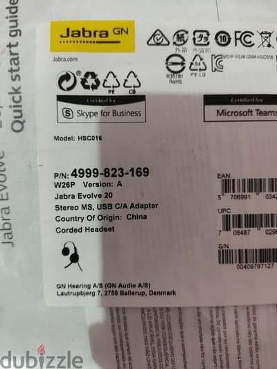 Jabra Evolve 20 Stereo MS HSC016