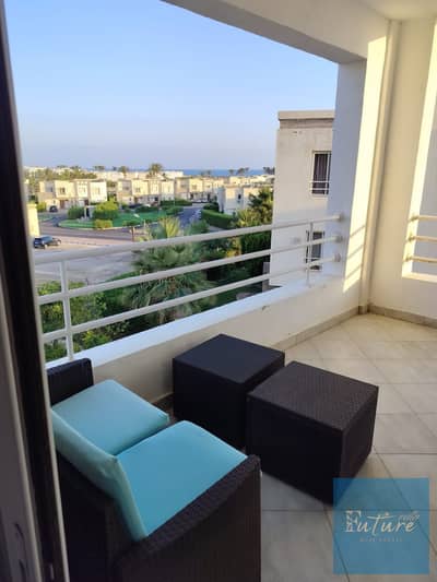 For sale: Second-floor chalet in Amwaj, North Coast. Features two bedrooms and two bathrooms, with direct views of the swimming pool and the sea. For sale: Second-floor chalet in Amwaj, North Coast. Features two bedrooms and two bathrooms, with direct views of the swimming pool and the sea.