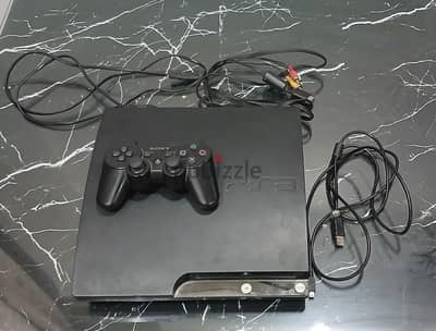 PS3 Slim 320GB متعدل + دراع + AV حالة كويسة - كابل