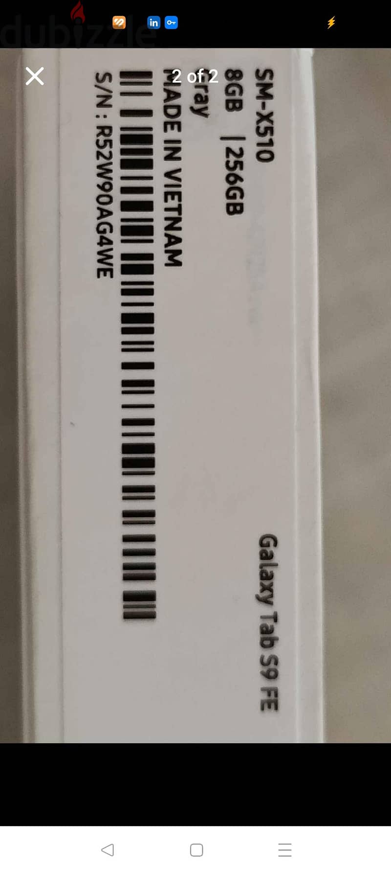 Samsung s9 FE tab 1