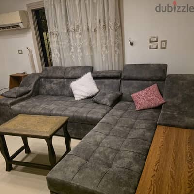 ركنة L تتحول لسرير + USB للشحن