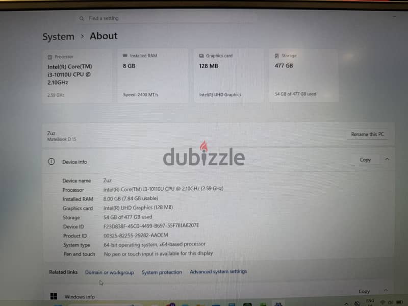 Matebook d15 grey 512 ssd 1