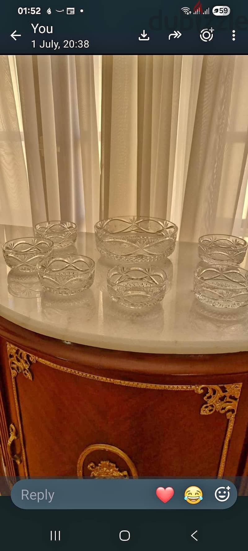 Bohemian bowls set handcut 4