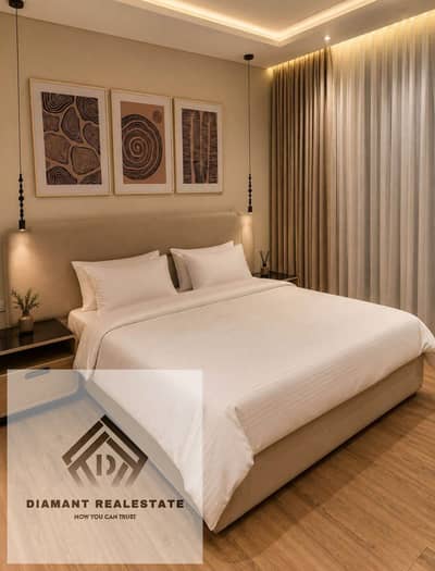 With  Installments Over 15Years, lowest price for Apartment 2Bed in New Capital directly overlooking Diplomatic Quarter and Green River.